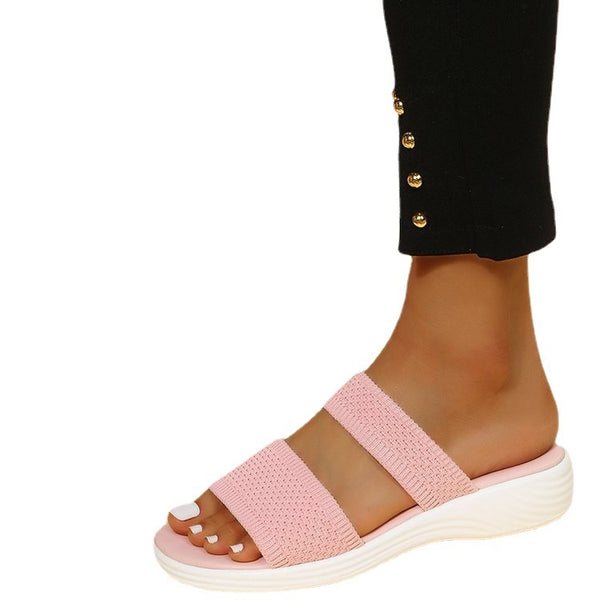 Women Double Strapped Casual Slip-on Sandals