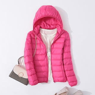 Women Slim Portable Short Thin Down Jacket