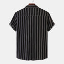 Men Striped Casual Short Sleeve Shirt