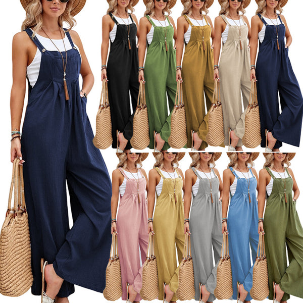 Overalls Casual Loose Rompers Jumpsuits With Pockets