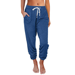 Buy blue Unisex High Waist Loose Pocketed Sweatpants-