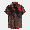 Men Casual Short Sleeve Floral Shirt