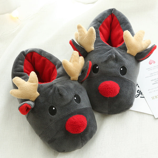 Cute Elk Home Slippers Christmas Shoes