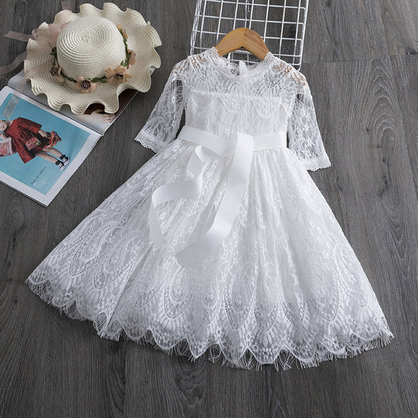 Girls Spring And Autumn Lace Dress