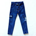 Boys Monogram Print Multi-pocket Cargo Jeans