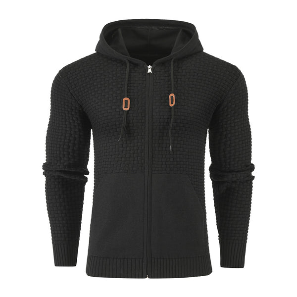 Men Four Seasons Knitting Zipper Hoodie