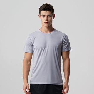 Buy grey Men Quick Dry Solid T-Shirts