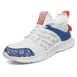 Buy white-blue Unisex Flying Woven Mesh Sneakers