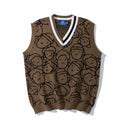 Men Printing Sleeveless Sweater