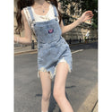 All-match Denim Short Overalls