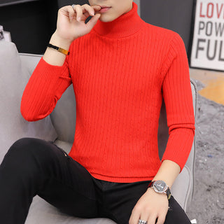 Men Slim-fit High Neck Sweater