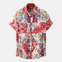 Men Casual Short Sleeve Floral Shirt