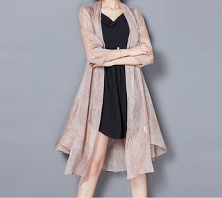 Buy apricot Thin See Through Loose Cardigan