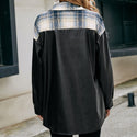 Casual Double Pocket Plaid Jacket