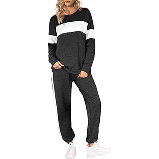 Buy grey Round Neck Striped Two Piece Sweater &amp; Pants Set