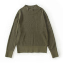 Men Loose Solid Colored Cotton Sweater