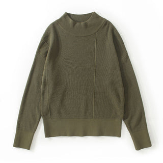 Buy green Men Loose Solid Colored Cotton Sweater