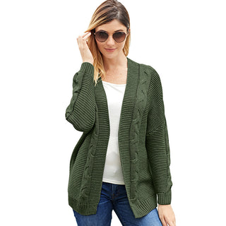 Buy green Bat Sleeve Knit Acrylic Cardigan