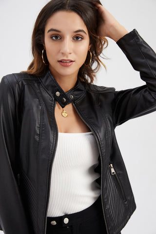 Simple Thin Leather Jacket