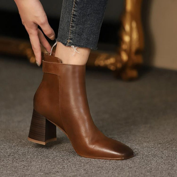 Women Thick-heeled Short Boots