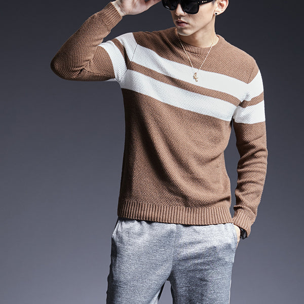 Men Striped Cotton Sweater