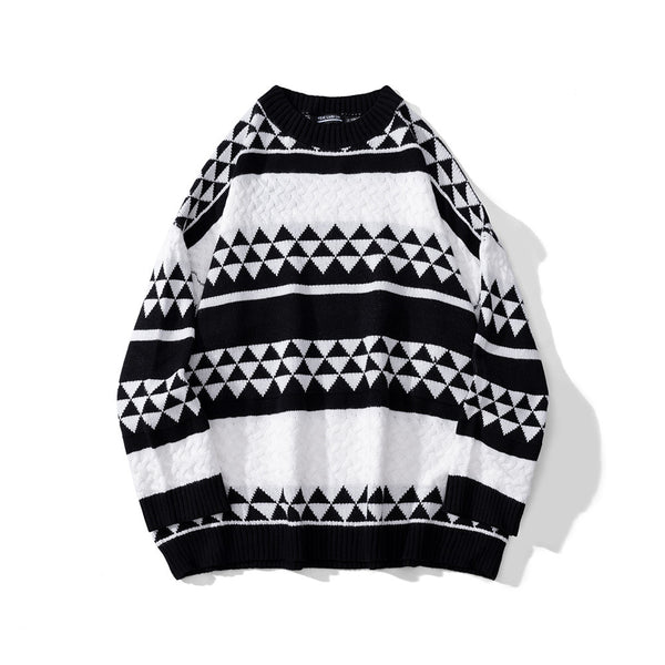 Unisex Round Neck Jacquard Sweater