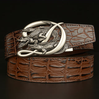 Buy l Patterned Real Cowhide Automatic Buckle Belt