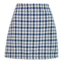 Woolen High-waisted Retro Grid A-line Skirt