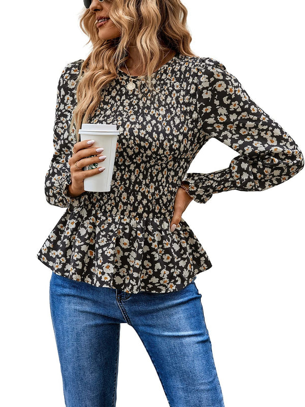 Long Sleeve Tunic Printed Shirt Top