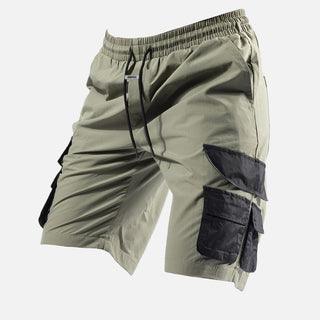 Buy army-green-black-bag Men Trendy Tooling Casual Shorts