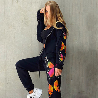 Buy black Two Piece Butterfly Sweater Suit