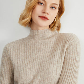 Buy camel Turtleneck Solid Colored Sweater