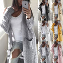 Long Double Pocket Full Body Twist Cardigan