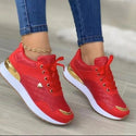 Women Lace Up Shoes With Love Decor