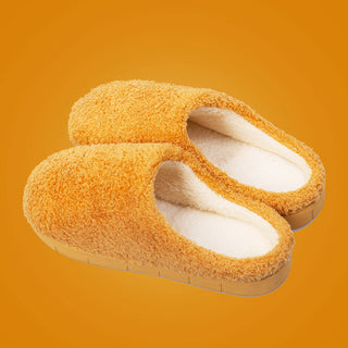 Buy yellow Solid Colored Wool Plush Slip-on Comfort Shoes