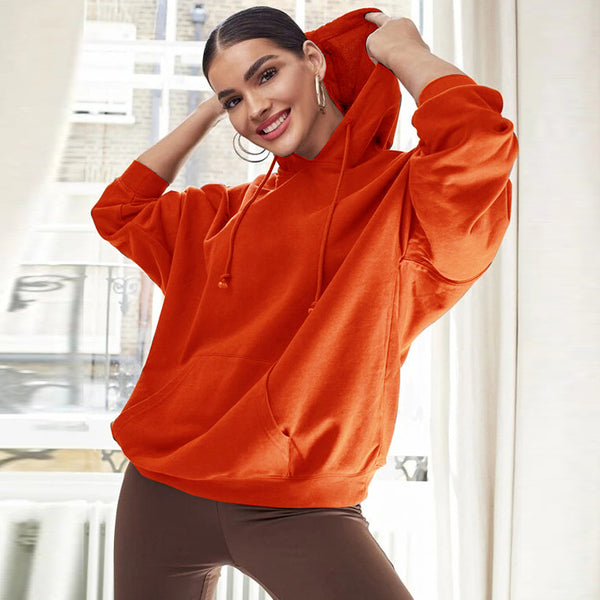 Long Sleeved Solid Colored Pullover Hoodie