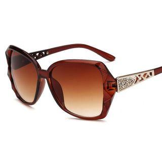 Buy brown Big Frame Retro Sunglasses