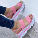 Women Flexible Strap Heightened Wedge Sandals