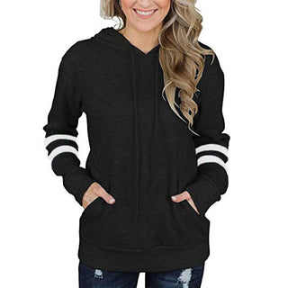 Striped Loose Cotton Hoodie