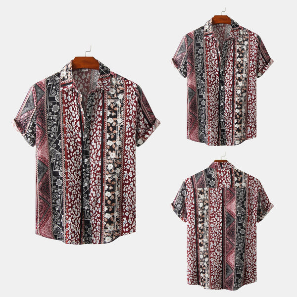 Men Floral Casual Short Sleeve Shirt