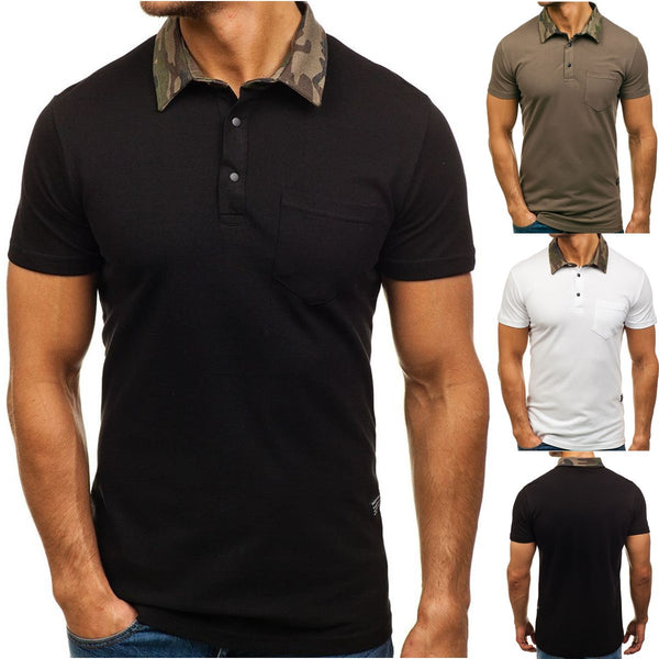 Men Solid Color Polo Shirts