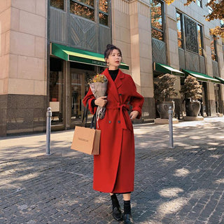 Women Woolen Blazer Trench Coat