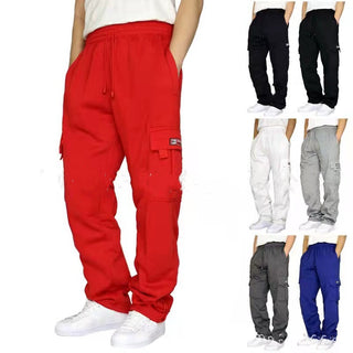 Men Sweatpants Stretch Elastic Waist Jogger Sports Pants Drawstring Trousers