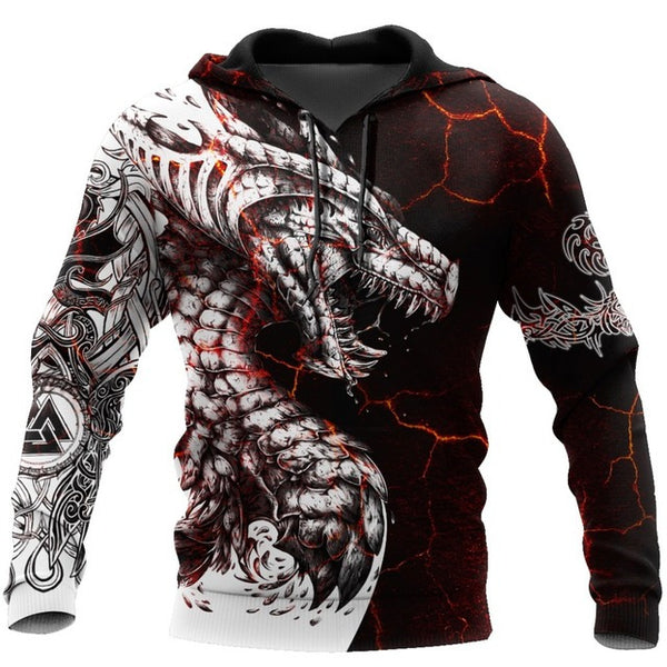 Men Cool Animal Print Hoodie