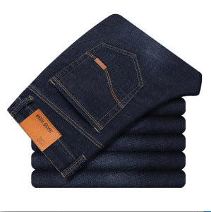 Buy dark-blue Men Straight Slim Stretchable Jeans