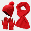 Three Piece Set Of Autumn And Winter Hat, Scarf, & Gloves