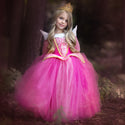 Girls Fashion Simple Solid Color Princess Dress