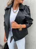 Women Leather Blazer-Coat