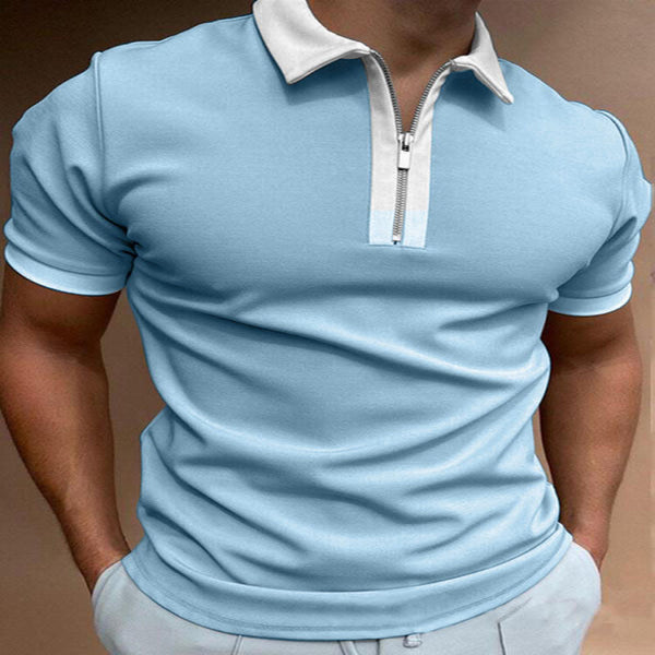 Men Short-Sleeved Patterned Polo T-Shirt