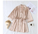 Women Champagne Satin Sleepwear Robe